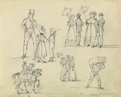 Sketches of Towns People by Джозеф Нэш, 1827 — digital art print download