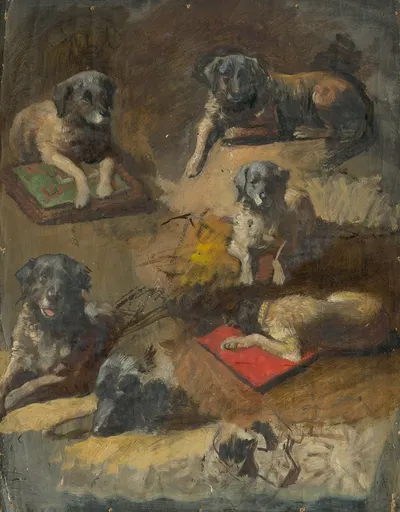 Study of a Dog by Ян Новопаcky, 1860 — digital art print download