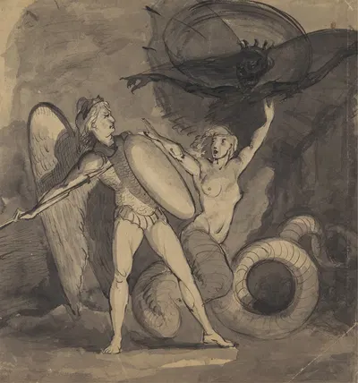 Classical Figures in Battle by Mauritius Lowe — digital art print download