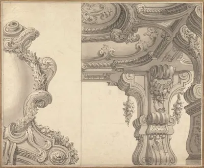 Ceiling Design by Nicholas Thomas Dall, 1756 — digital art print download