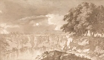 Italian Lake Scene by Richard Cooper the Elder — digital art print download