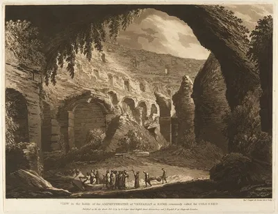 View in the Inside of the Amphitheatre of Vespasion at Rome Commonly called the Colosseo by Richard Cooper the Elder, 1779…