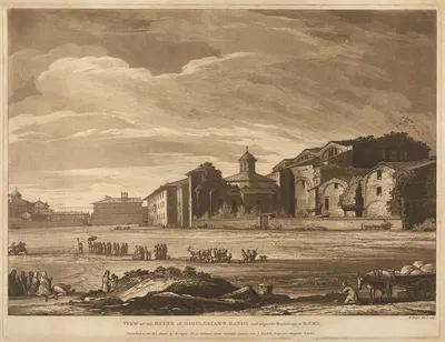 View of the Ruins of Dioclesian's Baths by Richard Cooper the Elder — digital art print download