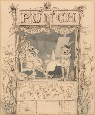 Design for the Title Page of Punch by Ричард Дойл — digital art print download