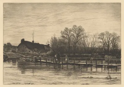 Footbridge over the Wiley by Richard Samuel Chattock, 1884 — digital art print download