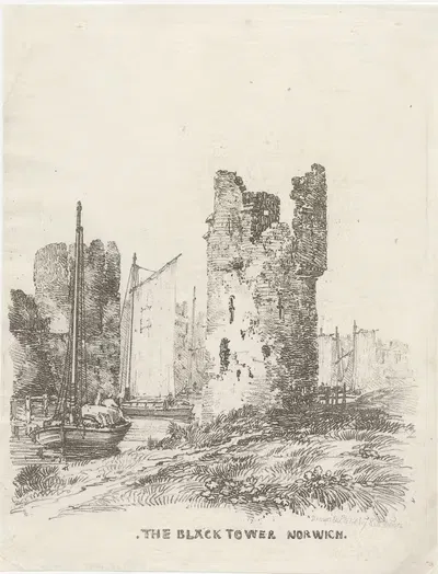 Черная башня Нориджа by Роберт Диксон, 1810-1811 — digital art print download