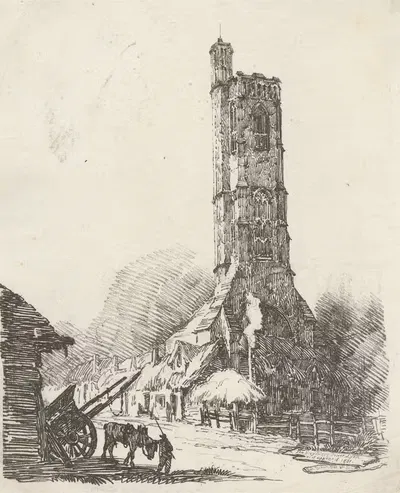 Башня Грейфрайерс, Линн, как она выглядела в 1801 году by Роберт Диксон, 1810-1811 — digital art print download