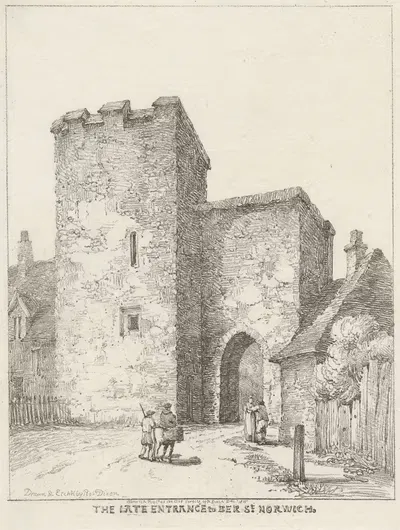 Поздний вход на Бер-стрит, Норидж by Роберт Диксон, 1810 — digital art print download