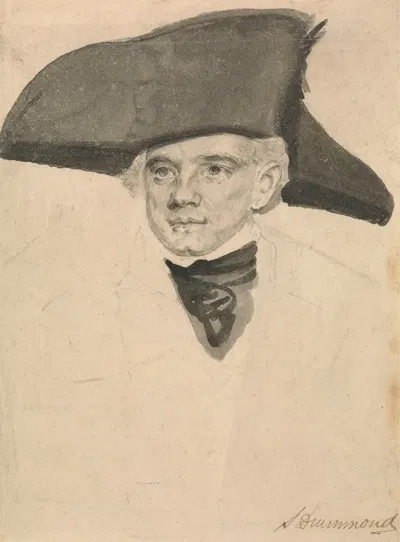 Portrait Study of a Naval Officer by Samuel Drummond — digital art print download