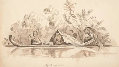 Dyak Women by Samuel Francis Marryat, 1848 — digital art print download