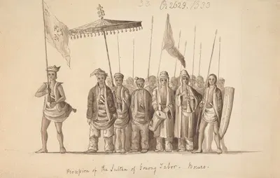 Procession of the Sultan of Gonong Tabor, Borneo by Samuel Francis Marryat, 1848 — digital art print download