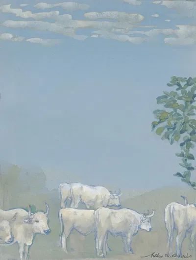 Landscape with Cows by Артур Боун Дэвис — digital art print download