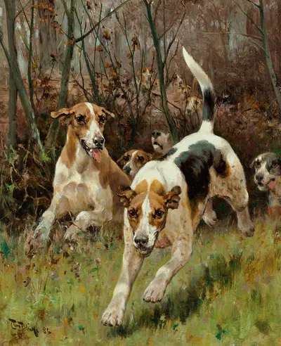 Hunting pack coming on by Thomas Blinks, 1886 — digital art print download