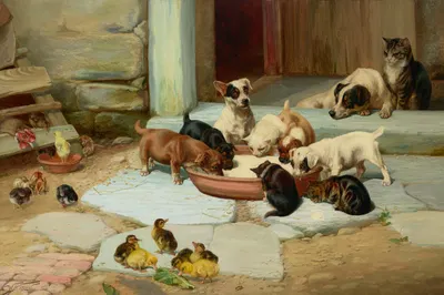 Meal Time by William Henry Hamilton Trood, 1890 — digital art print download