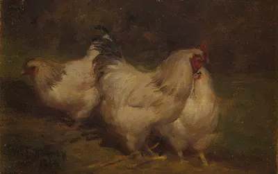 Three Chickens by Пол Е. Харни, 1910 — digital art print download