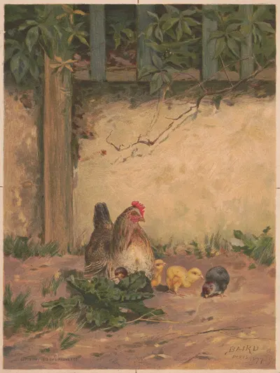 Chickens by Уильям Баптист Бэрд, 1879 — digital art print download