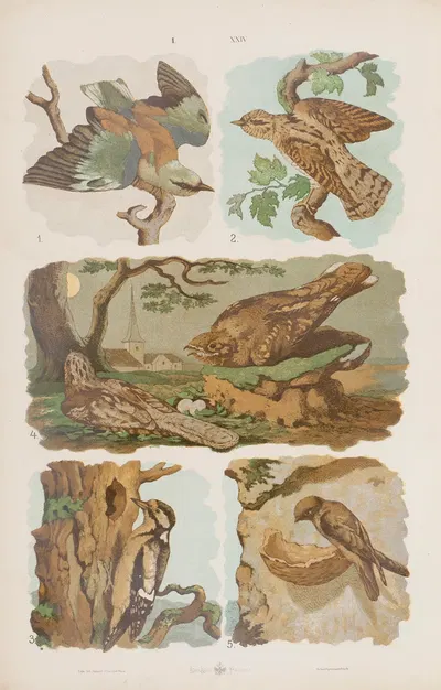 Wielki atlas do zoologii, botaniki i mineralogii Pl.024 by Gustav von Hayek, 1887 — digital art print download