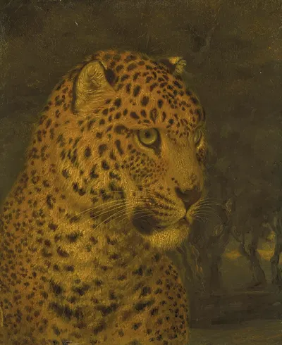 Head of a leopard by Жак-Лоран Агаз — digital art print download