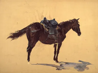 Saddled horse, study for the “Racławice Panorama” by Войцех Коссак, 1893 - 1894 — digital art print download