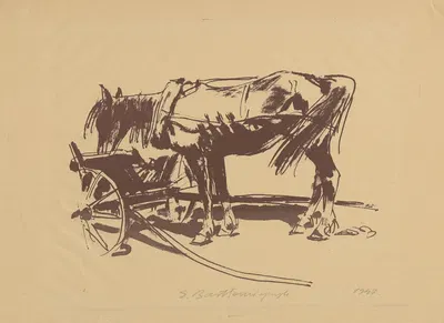 Koń przy wozie II by Эдмунд Бартломейчик, 1947 — digital art print download