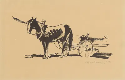 Koń w zaprzęgu II by Эдмунд Бартломейчик, 1948 — digital art print download