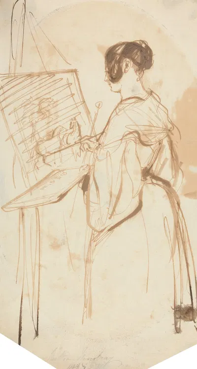 A Lady Painting by Сэр Фрэнсис Грант, 1837 — digital art print download