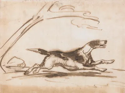 Study of a Hound, Running by Сэр Фрэнсис Грант — digital art print download