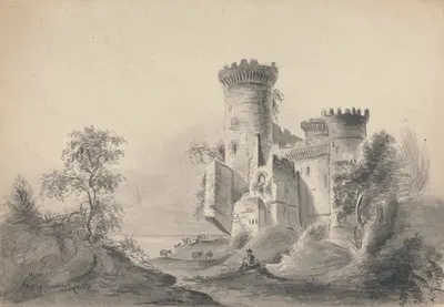 Part of Goodrich Castle by Sir Horace Jones, 1842 — digital art print download