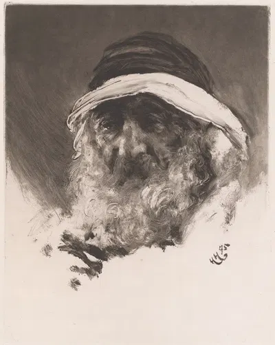 An Arab's Head by Сэр Хьюберт фон Херкомер, 1895 — digital art print download