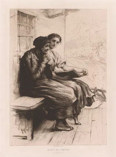Words of Comfort by Сэр Хьюберт фон Херкомер, 1879 — digital art print download