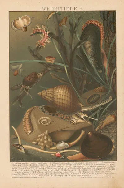 Weichtiere by Ф.А. Брокгауз, 1897 — digital art print download