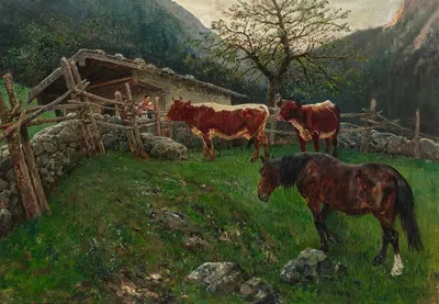 Alm by Юлий фон Блаас, 1907 — digital art print download