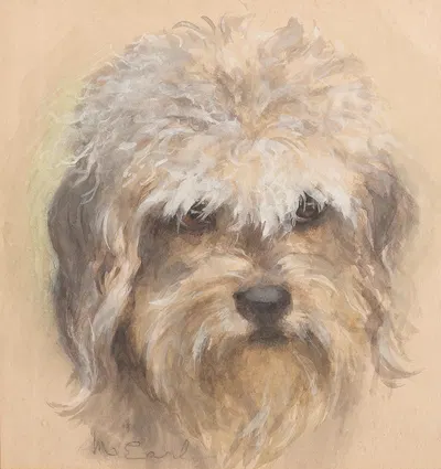 Portrait of a Dandie Dinmont by Maud Earl — digital art print download