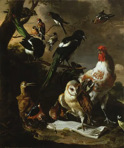 Vogelconcert by Мельхиор д'Ондекайтер — digital art print download