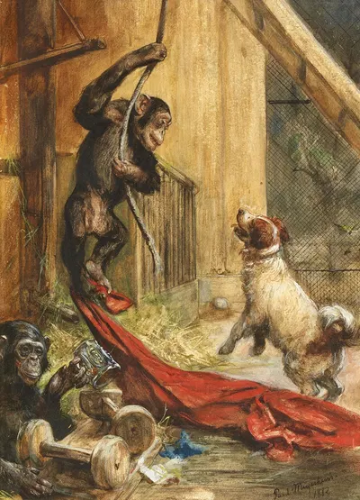 Affenspiele by Пауль Фридрих Мейерхейм, 1882 — digital art print download