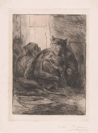 Drie apen by Armand Heins, 1866-1910 — digital art print download