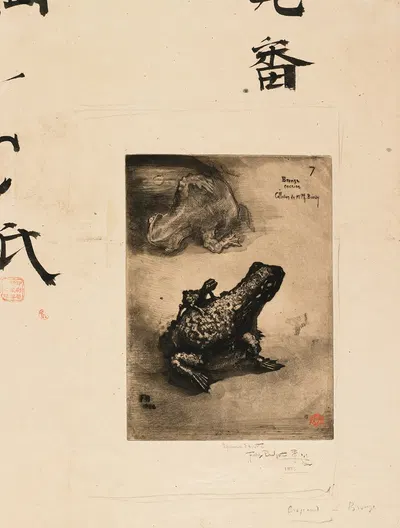 Bronze Frog Inkwell, from Japonisme by Феликс Илер Бюо, 1883 — digital art print download