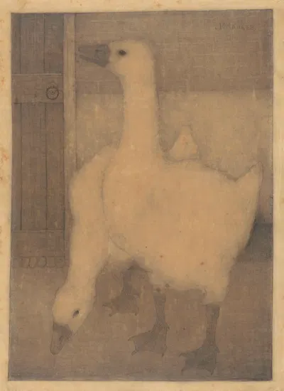 Twee ganzen by Ян Манкес, 1900-1920 — digital art print download