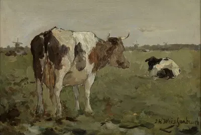 Koeien in een polderweide by Йохан Хендрик Вайсенбрух, 1880 — digital art print download