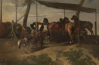 Horses and Donkeys for Hire by Joseph Stevens, 1854 — digital art print download