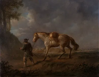 Man with a Horse by Louis Moritz — digital art print download