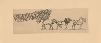 Drie trekpaarden en de lading van een hooiwagen by Pieter Dupont, 1897-1898 — digital art print download