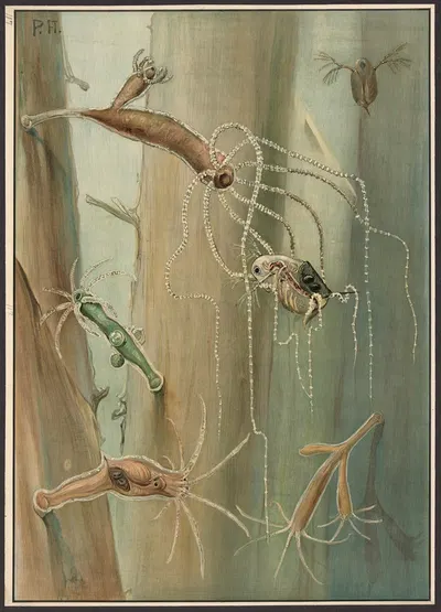 Freshwater polyps by Paul Flanderky, 1912 — digital art print download