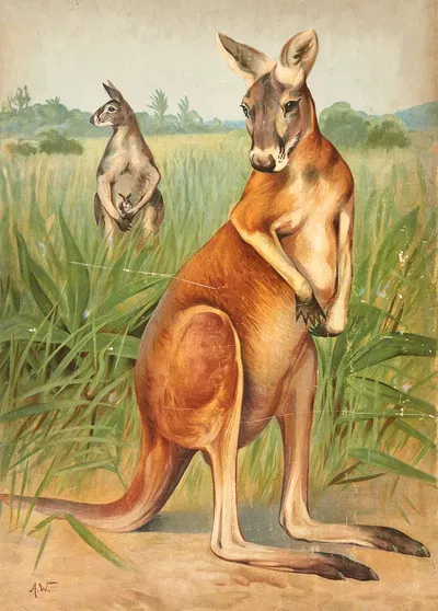 Kangaroo by Alfred Weczerzick, 1906 — digital art print download