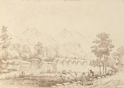 Lown Bridge Leading to the Gap of Dunloh by Томас Хастингс, 1841 — digital art print download