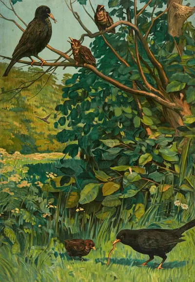 Blackbird by C.C. Майнхольд и сыновья, 1910 — digital art print download