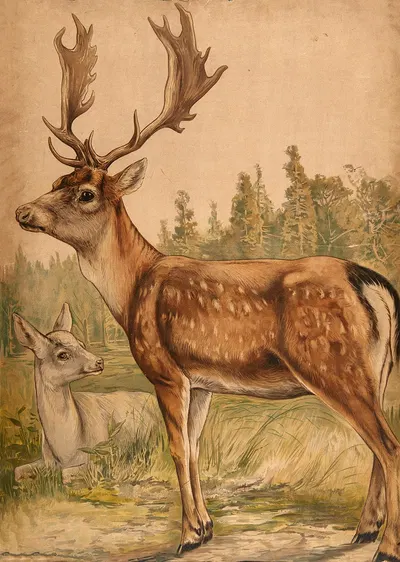 Deer by C.C. Майнхольд и сыновья, 1913 — digital art print download