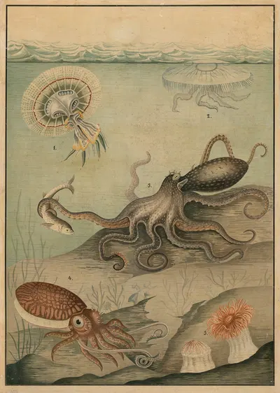 Jellyfish, Octopus, Squid by C.C. Майнхольд и сыновья, 1895 — digital art print download
