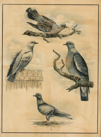 Pigeons by C.C. Майнхольд и сыновья, 1895 — digital art print download