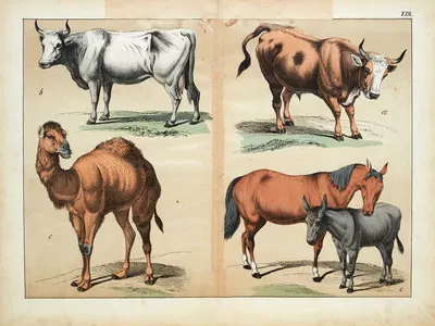 Mammals by D. Englert, 1867 — digital art print download